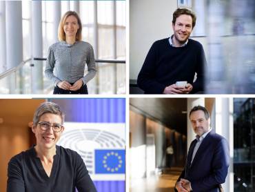 Collage von vier Abgeordneten des EU-Parlaments