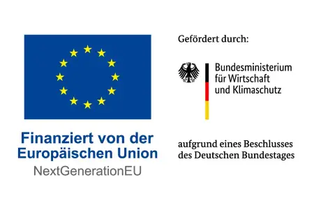 Logos Förderung EU – Next Generation EU – und Bundesministerium für Wirtschaft und Klimaschutz