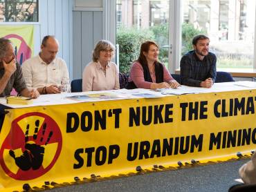 Teilnehmer der Pressekonferenz zur Kampagne «Don’t nuke the climate»