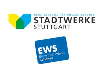 Logos der Stadtwerke Stuttgart und der EWS