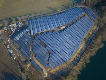 Luftbildaufnahme des Solarparks Herten