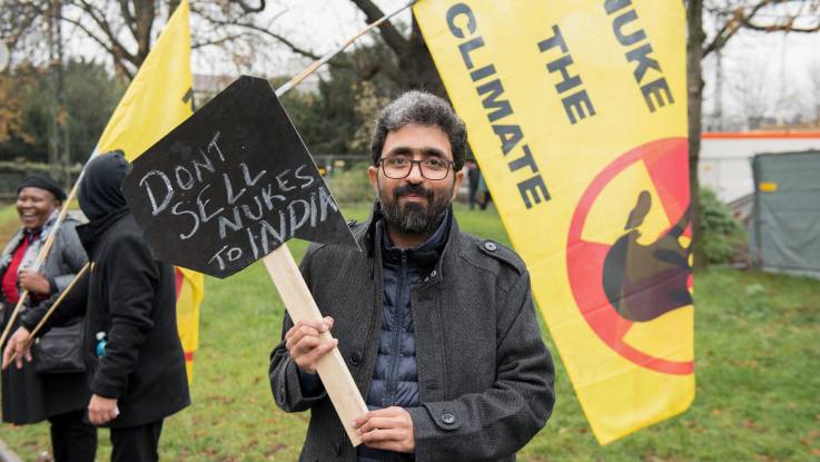 Kumar Sundaram auf der Demonstration