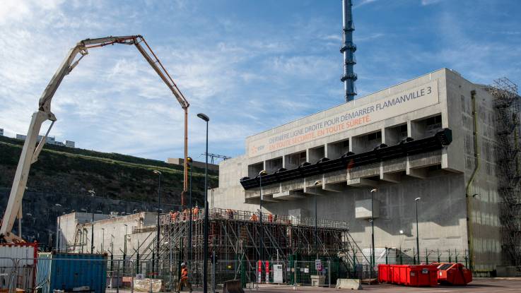 Die Großbaustelle eines Reaktorgebäudes